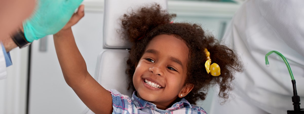 African American child at dentist